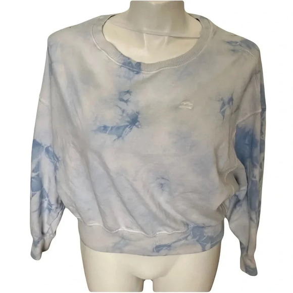 Billabong Tie-Dye Cropped Blue Sweater Size L - Picture 1 of 4